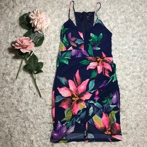 Bodycon Floral Sweetheart Dress with racer back